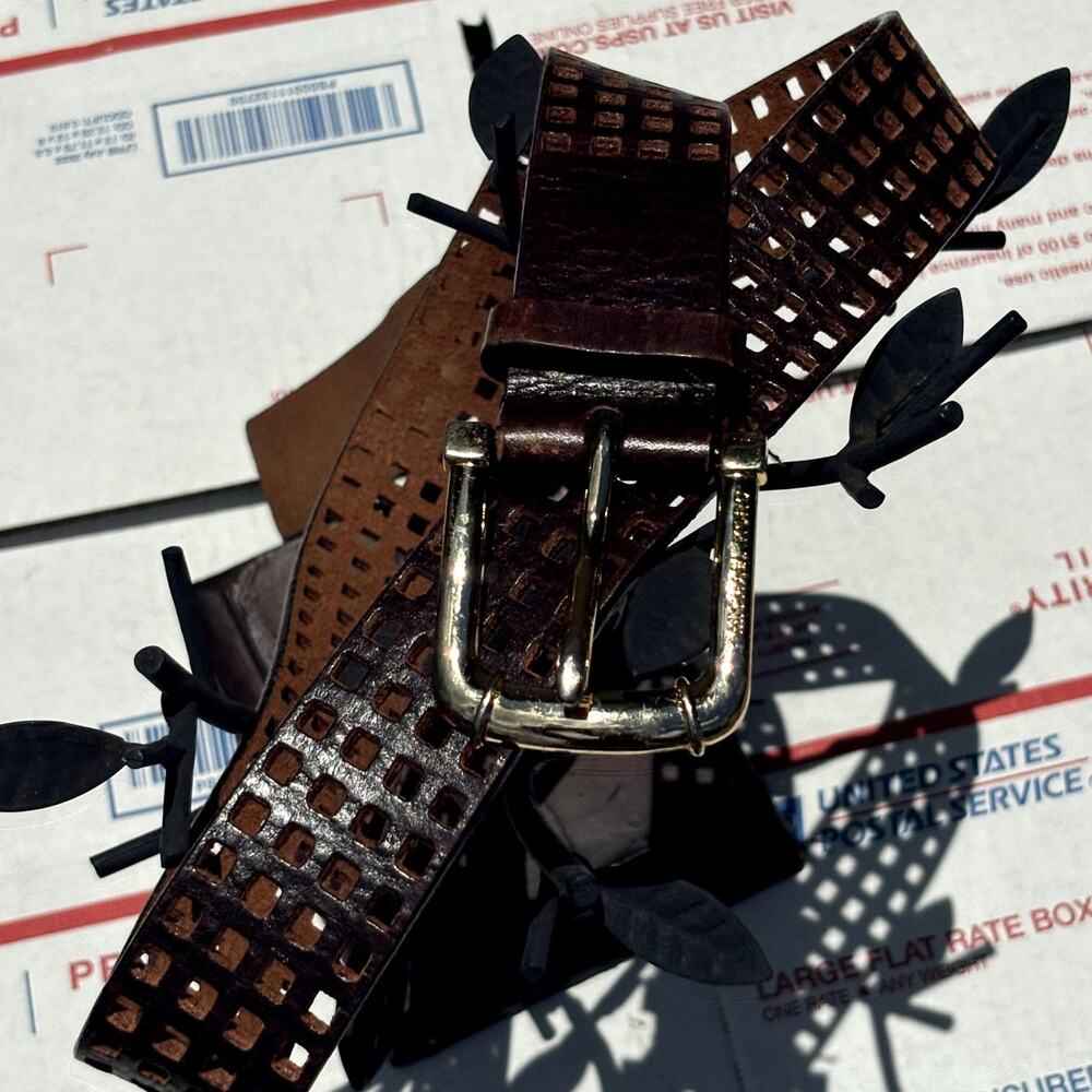 Gold & Brown Michael Kors Leather  Belt